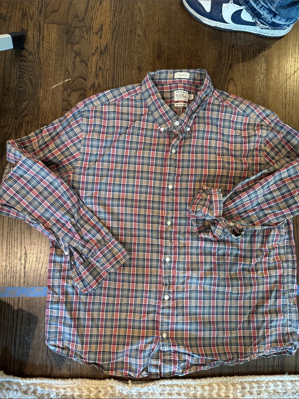 J. Crew Classic Plaid Button-Down Shirt - Red/Blue/White